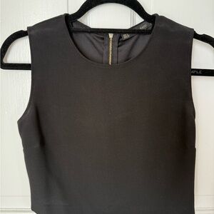 Zara Black Fitted Crop Tank Top